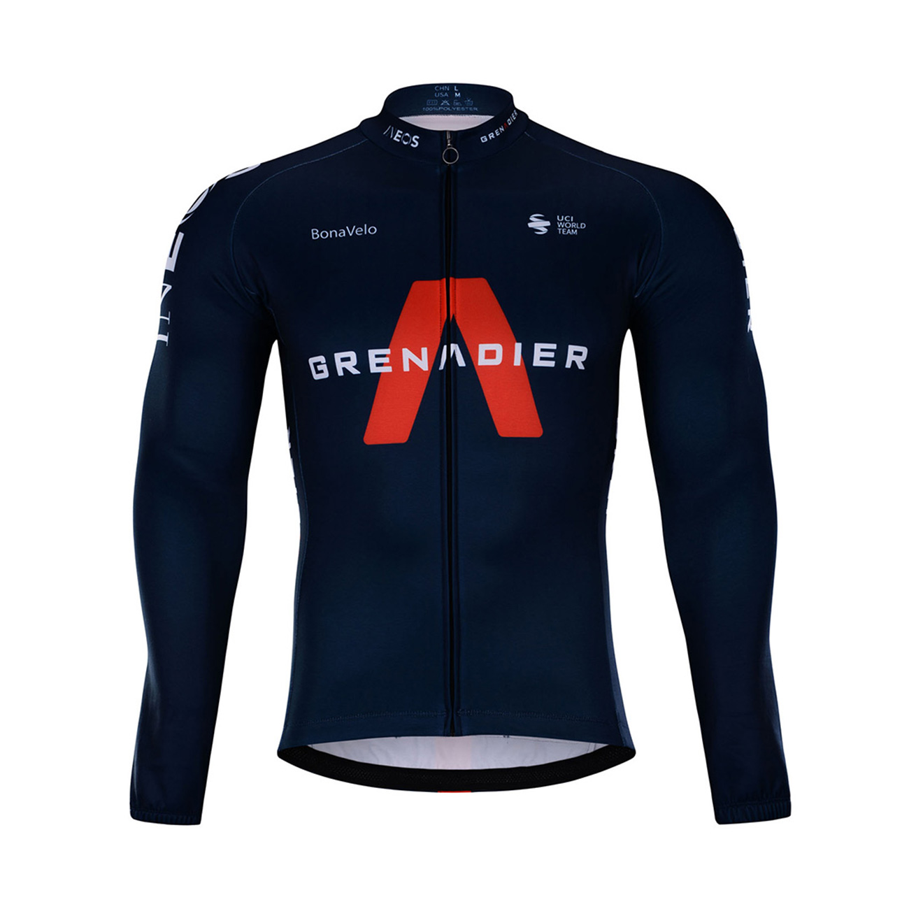 
                BONAVELO Cyklistický dres s dlouhým rukávem zimní - INEOS 2021 WINTER - modrá/černá XS
            