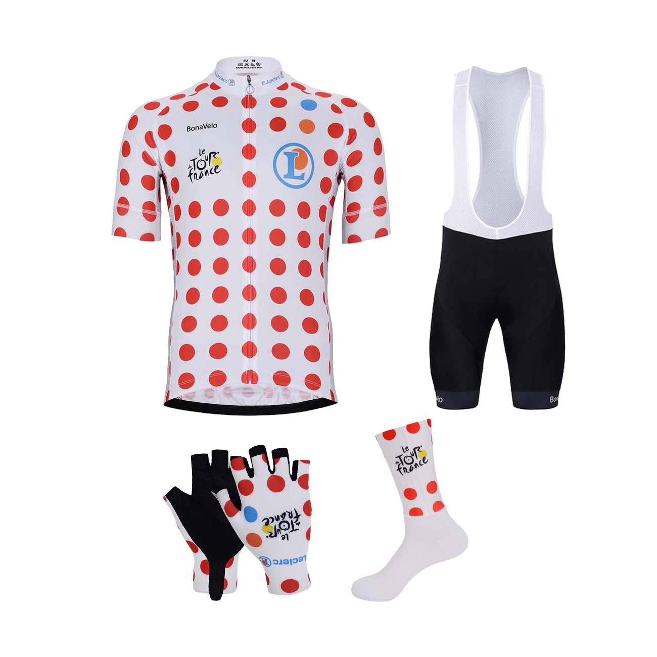 
                BONAVELO Cyklistický mega set - TOUR DE FRANCE 2023 - černá/bílá/červená
            