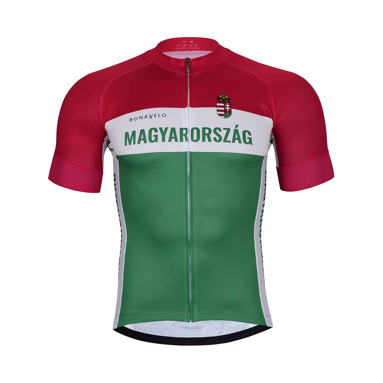 
                BONAVELO Cyklistický dres s krátkým rukávem - HUNGARY - bílá/červená/zelená M
            