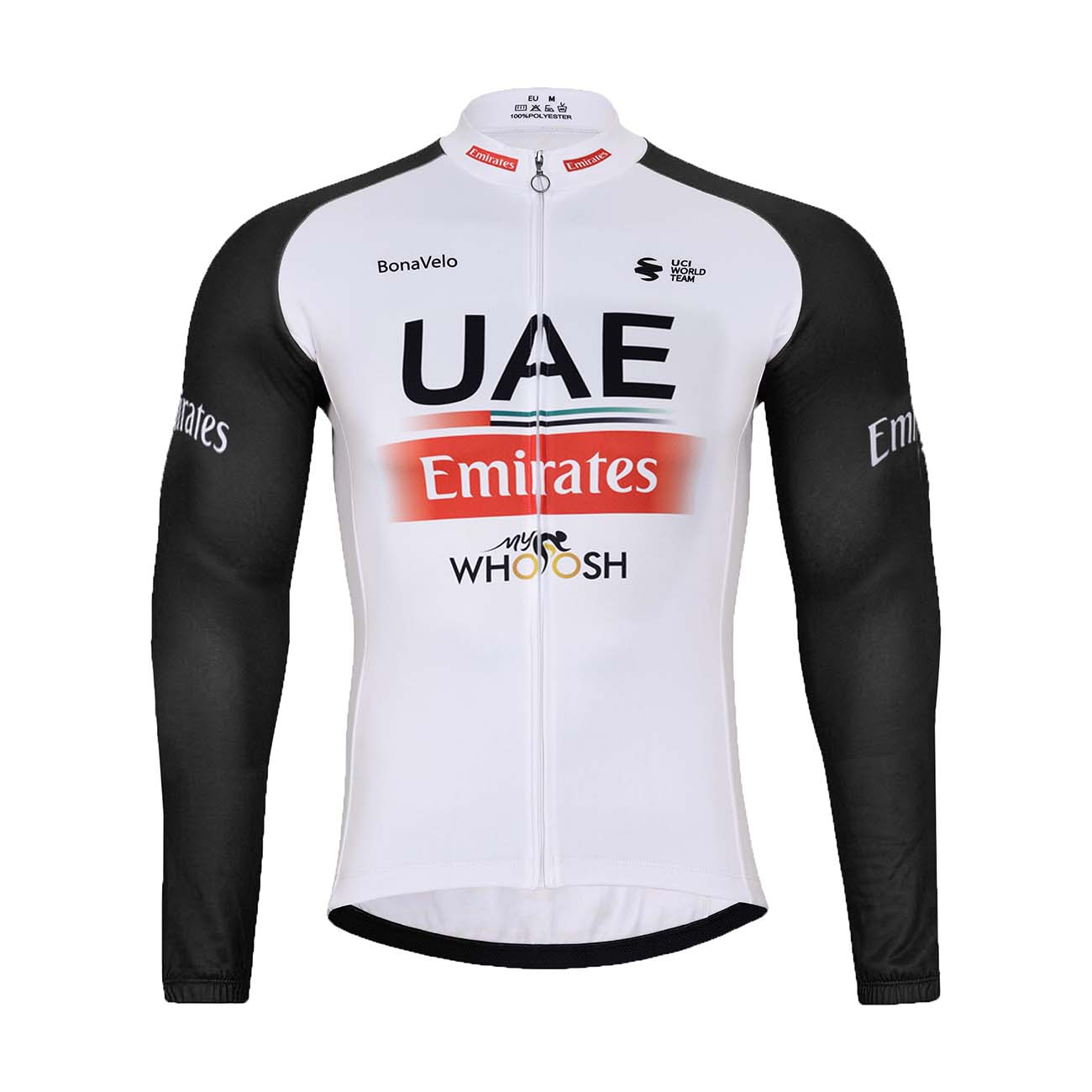 
                BONAVELO Cyklistický dres s dlouhým rukávem zimní - UAE 2023 - černá/červená/bílá M
            