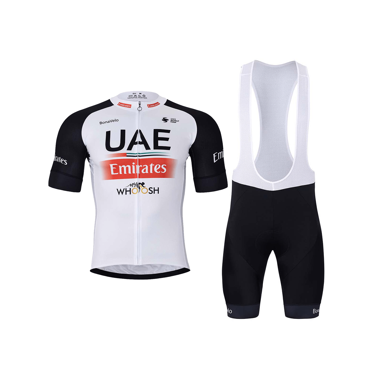 Levně BONAVELO Cyklistický krátký dres a krátké kalhoty - UAE 2023 - černá/bílá