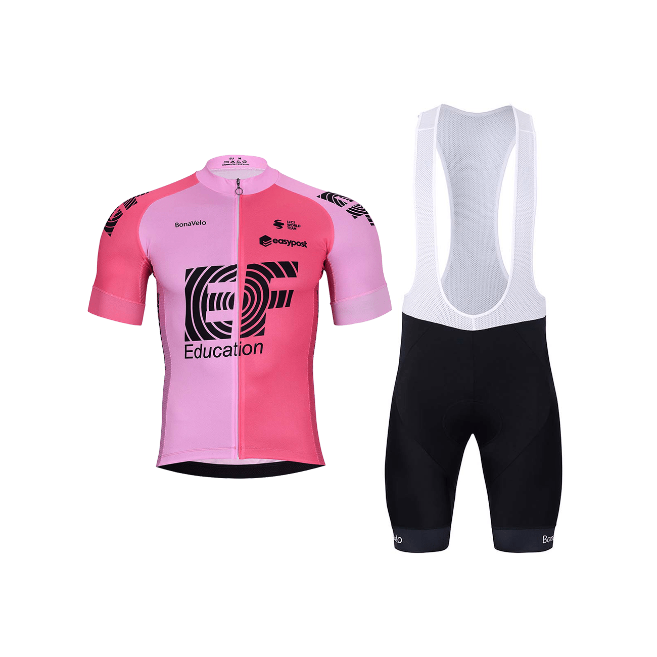 Levně BONAVELO Cyklistický krátký dres a krátké kalhoty - EDUCATION-EASYPOST24 - černá/růžová