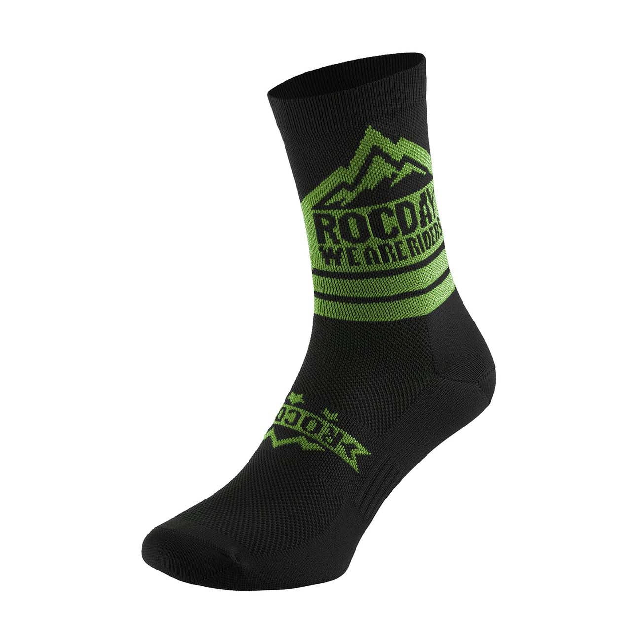 
                ROCDAY Cyklistické ponožky klasické - TRAIL - černá/zelená L-XL
            
