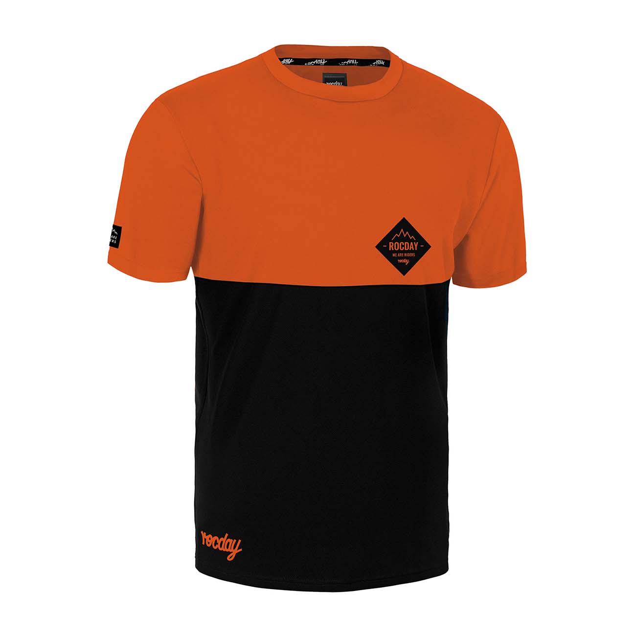 
                ROCDAY Cyklistický dres s krátkým rukávem - DOUBLE - oranžová/černá M
            