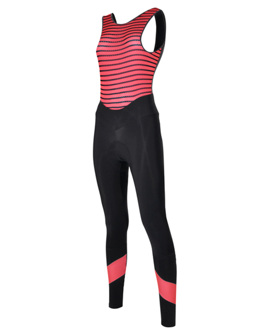 
                SANTINI Cyklistické kalhoty dlouhé s laclem - CORAL BENGAL LADY - černá/růžová S
            