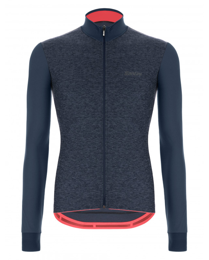 SANTINI Cyklistický dres s dlouhým rukávem zimní - COLORE PURO WINTER - modrá 2XL