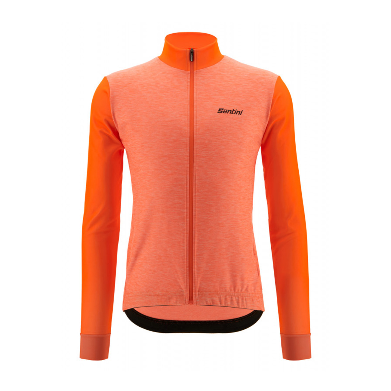 SANTINI Cyklistický dres s dlouhým rukávem zimní - SANTINI COLORE PURO - oranžová 2XL