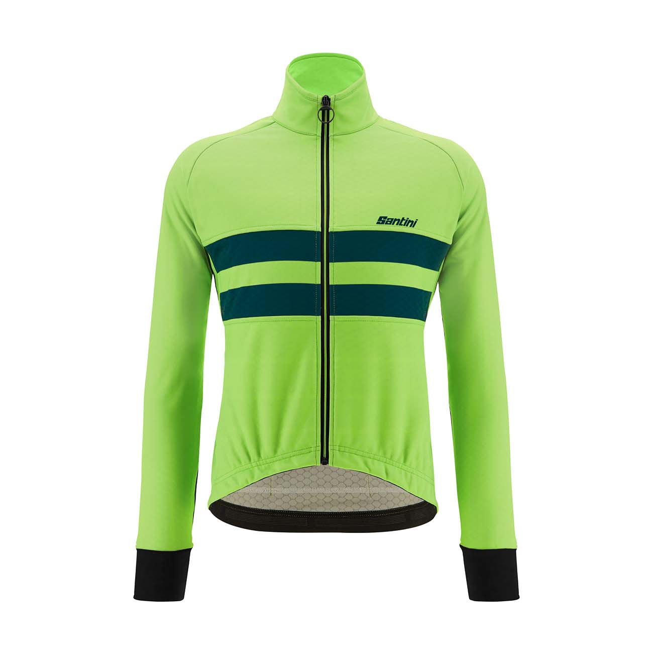 
                SANTINI Cyklistická zateplená bunda - COLORE HALO - zelená L
            