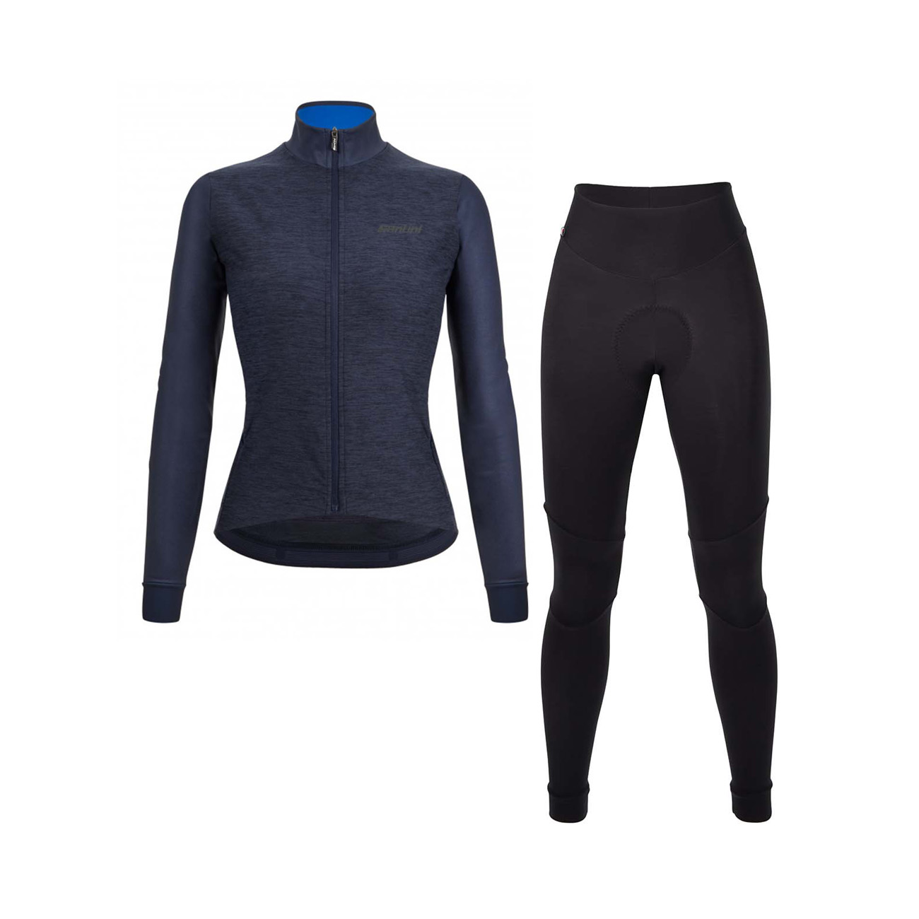 
                SANTINI Cyklistický zimní dres a kalhoty - COLORE PURO+OMNIA W - modrá/černá
            