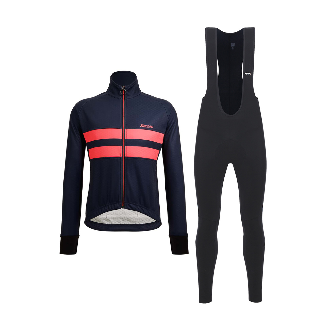 
                SANTINI Cyklistická zimní bunda a kalhoty - COLORE HALO + LAVA - modrá/černá
            