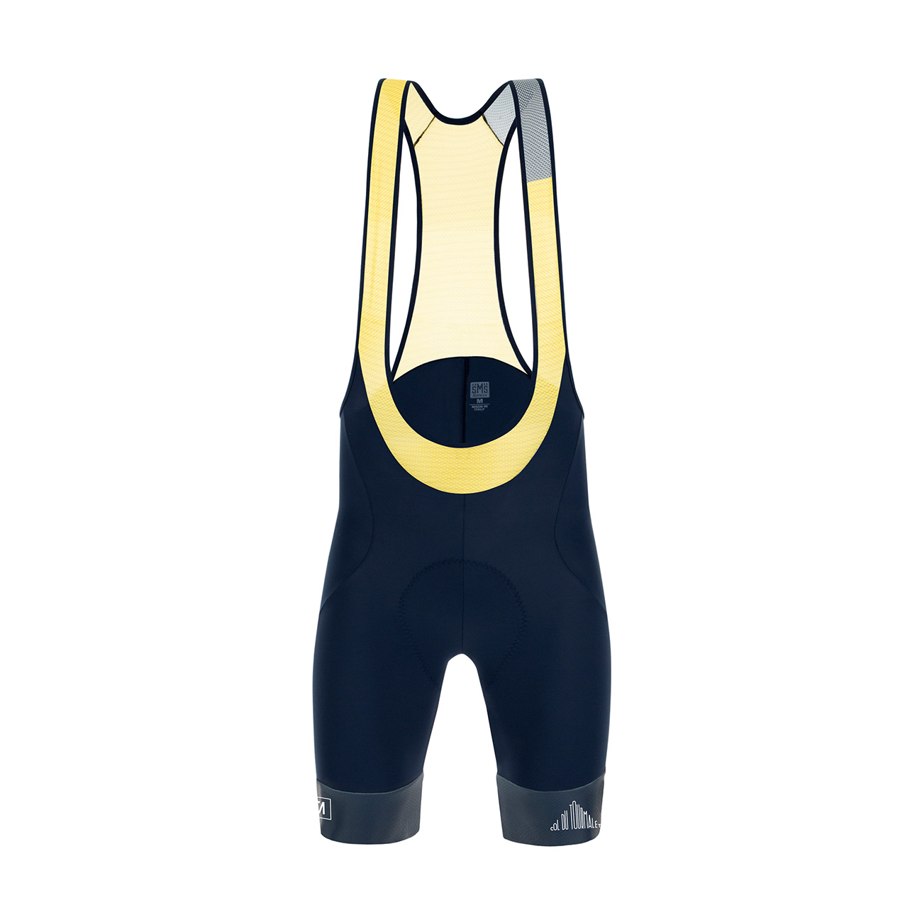 SANTINI Cyklistické kalhoty krátké s laclem - LA VUELTA 2020 - černá/žlutá M