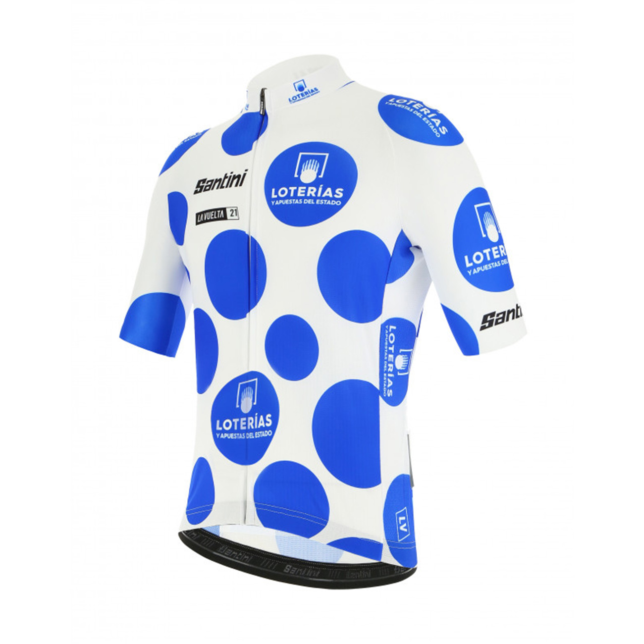 
                SANTINI Cyklistický dres s krátkým rukávem - LA VUELTA 2021 - modrá/bílá 3XL
            