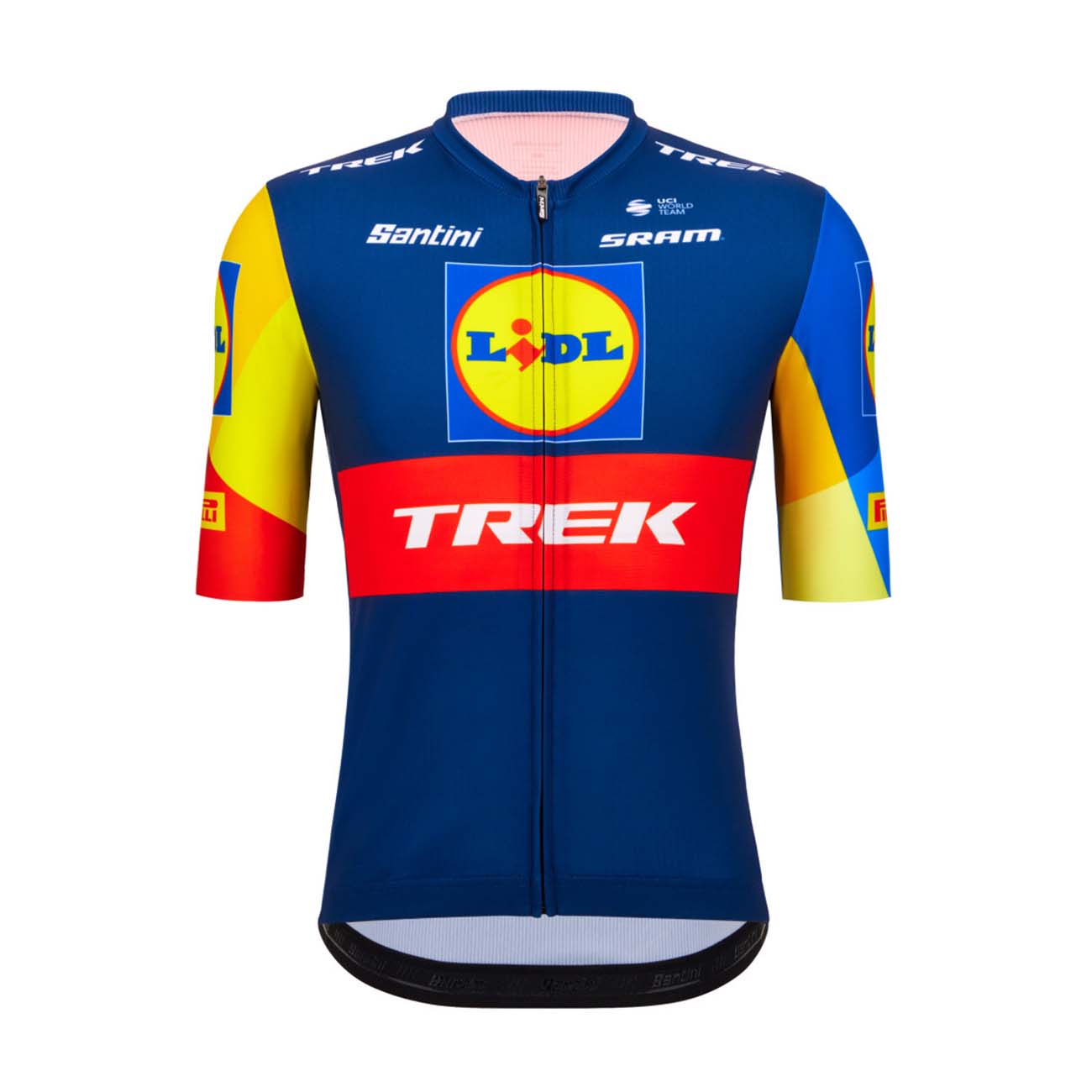 Levně SANTINI Cyklistický dres s krátkým rukávem - LIDL TREK 2024 - modrá