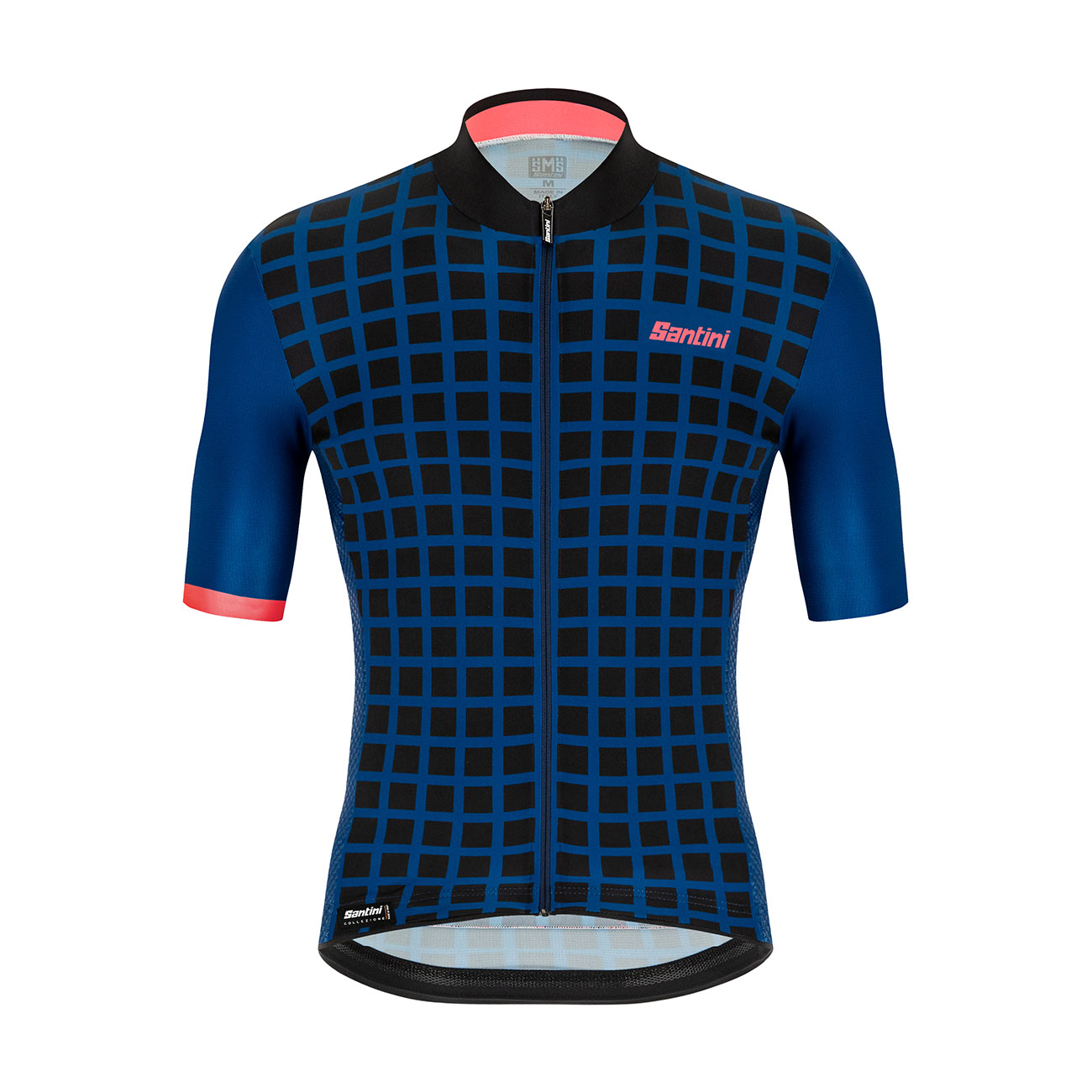 SANTINI Cyklistický dres s krátkým rukávem - MITO GRIDO - růžová/černá/modrá