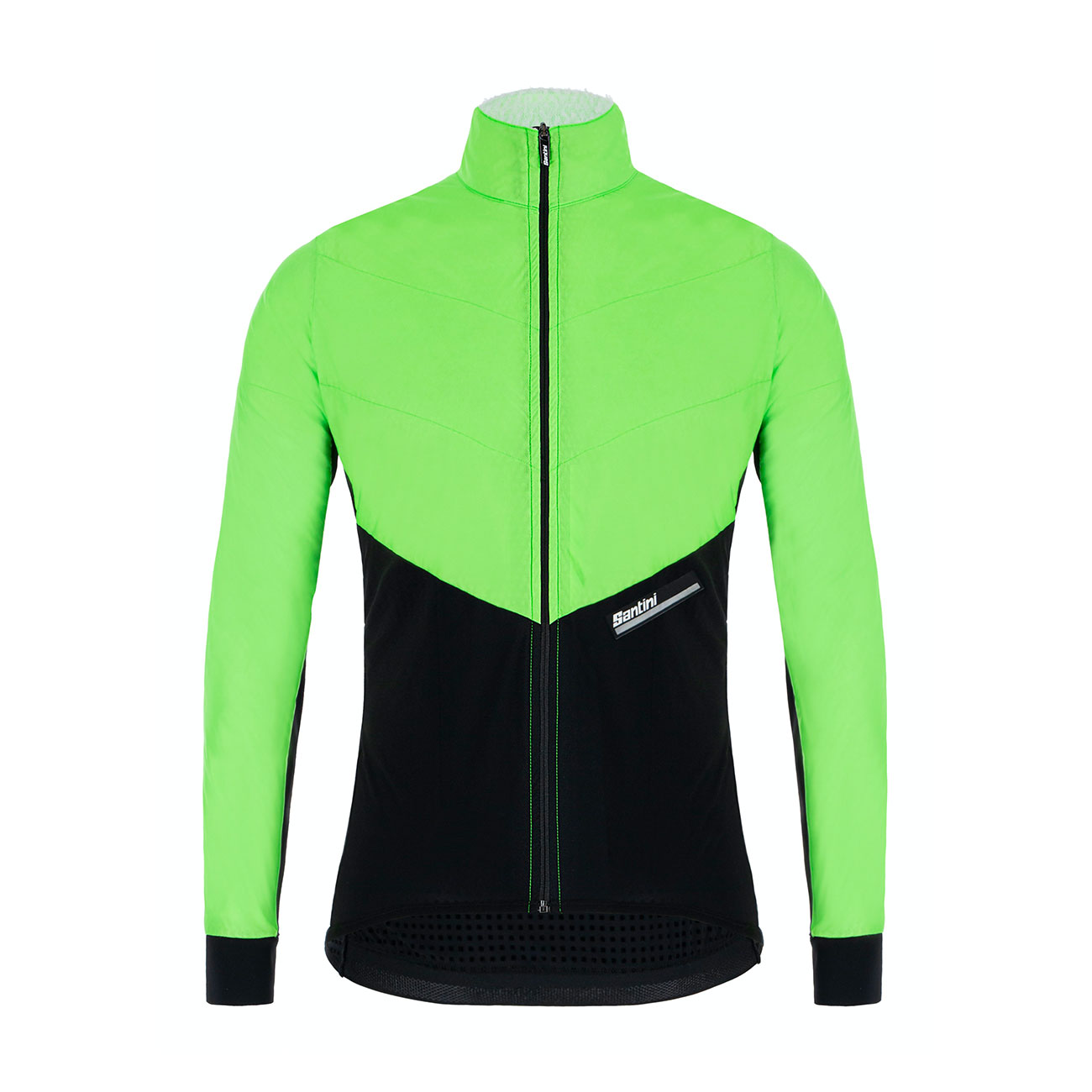 
                SANTINI Cyklistická větruodolná bunda - REDUX VIGOR - zelená/černá M
            