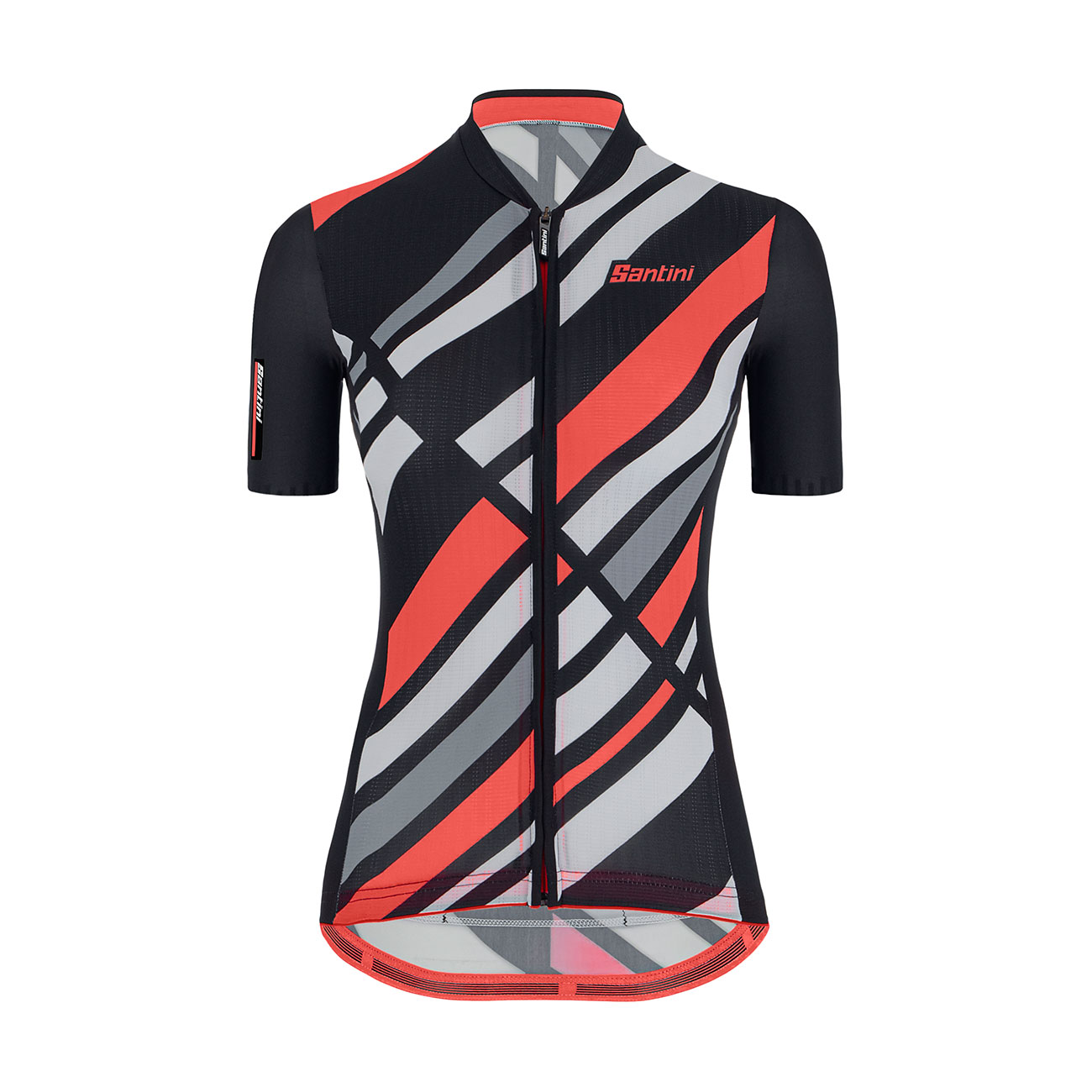 
                SANTINI Cyklistický dres s krátkým rukávem - SLEEK RAGGIO LADY - černá/růžová
            