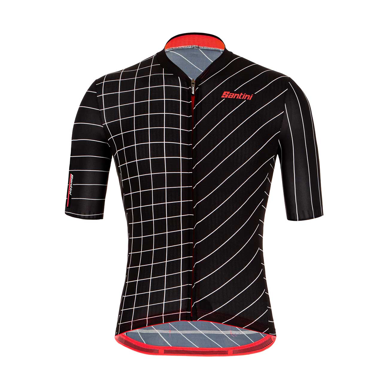 
                SANTINI Cyklistický dres s krátkým rukávem - SLEEK DINAMO - černá/červená L
            