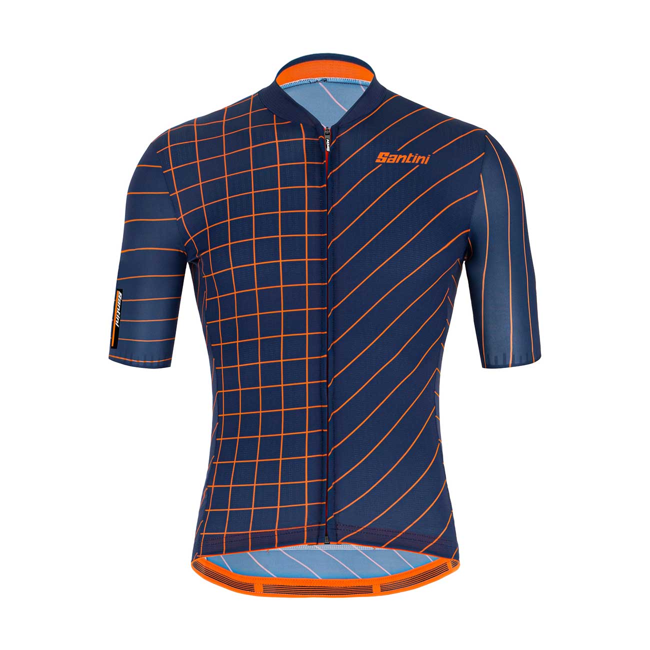 
                SANTINI Cyklistický dres s krátkým rukávem - SLEEK DINAMO - oranžová/modrá
            