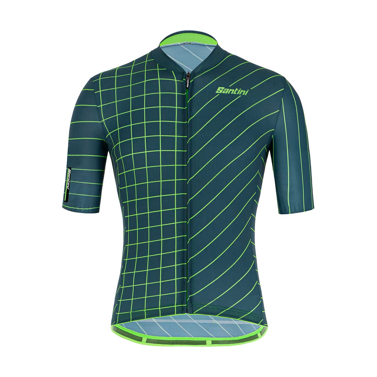 
                SANTINI Cyklistický dres s krátkým rukávem - SLEEK DINAMO - zelená/modrá/oranžová XL
            