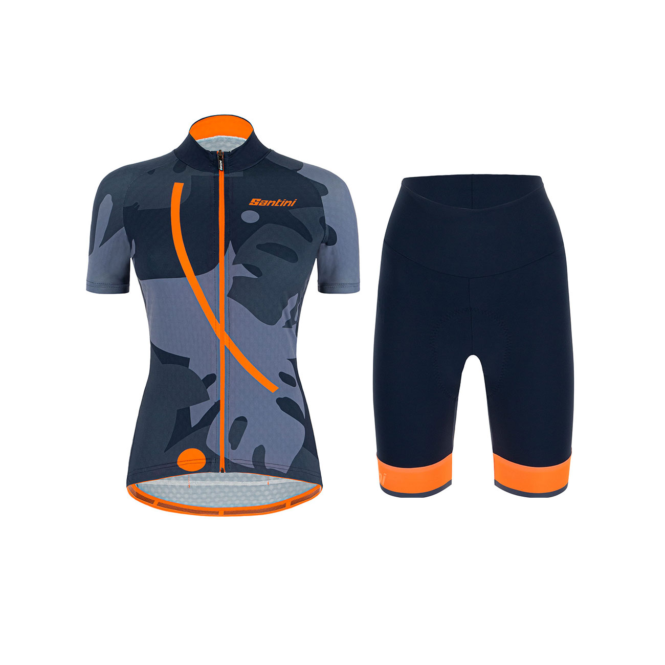 
                SANTINI Cyklistický krátký dres a krátké kalhoty - GIADA MAUI LADY - modrá
            