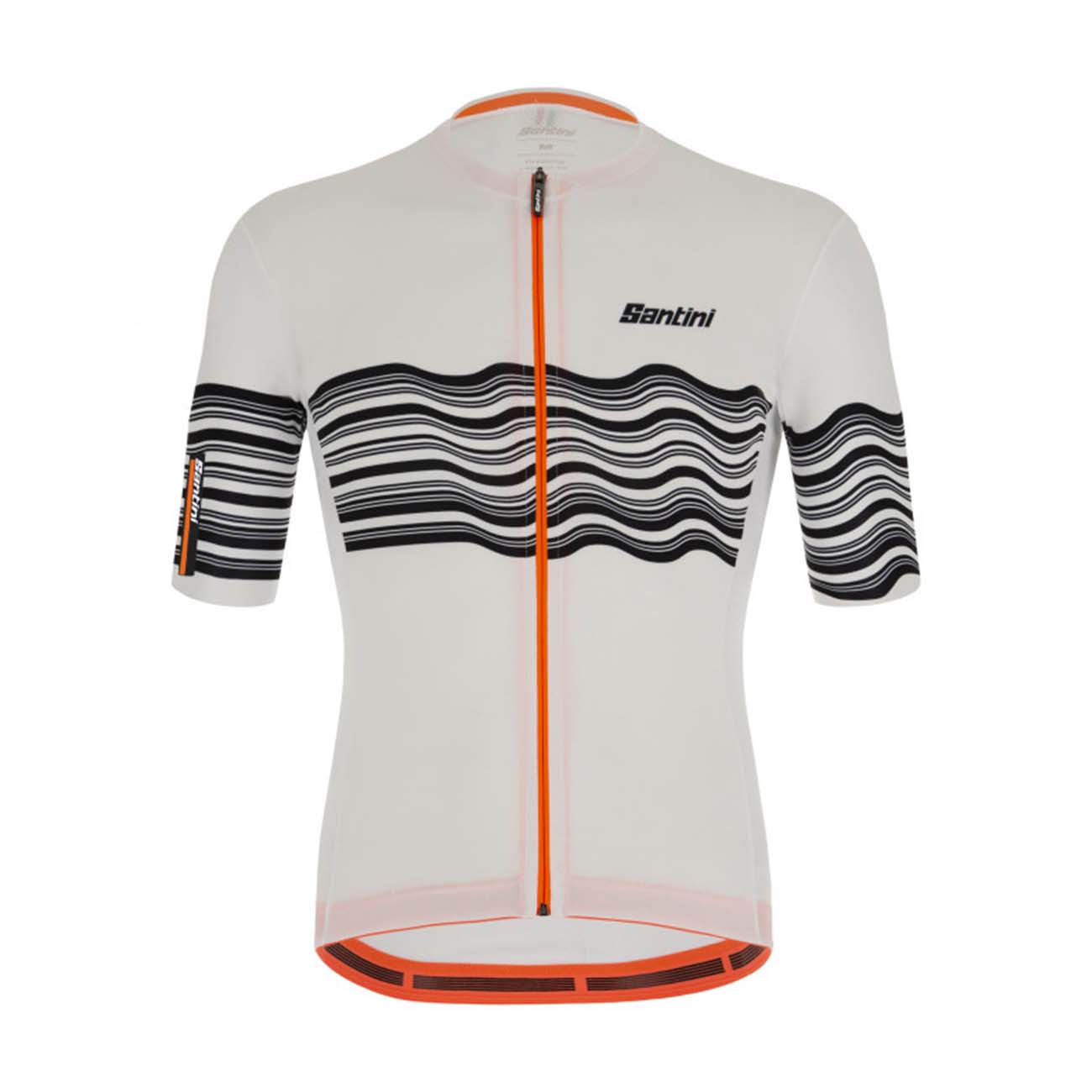 SANTINI Cyklistický dres s krátkým rukávem - TONO PROFILO - bílá/černá/oranžová 2XL