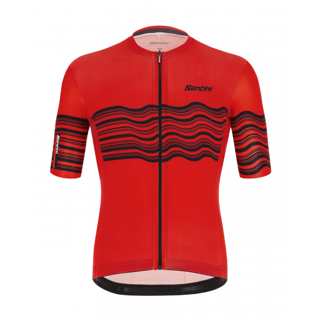 
                SANTINI Cyklistický dres s krátkým rukávem - TONO PROFILO - černá/červená M
            