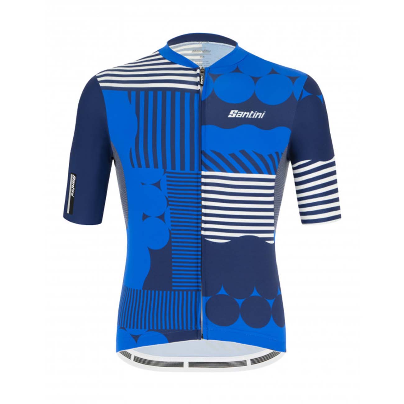 
                SANTINI Cyklistický dres s krátkým rukávem - DELTA OPTIC - modrá/bílá L
            