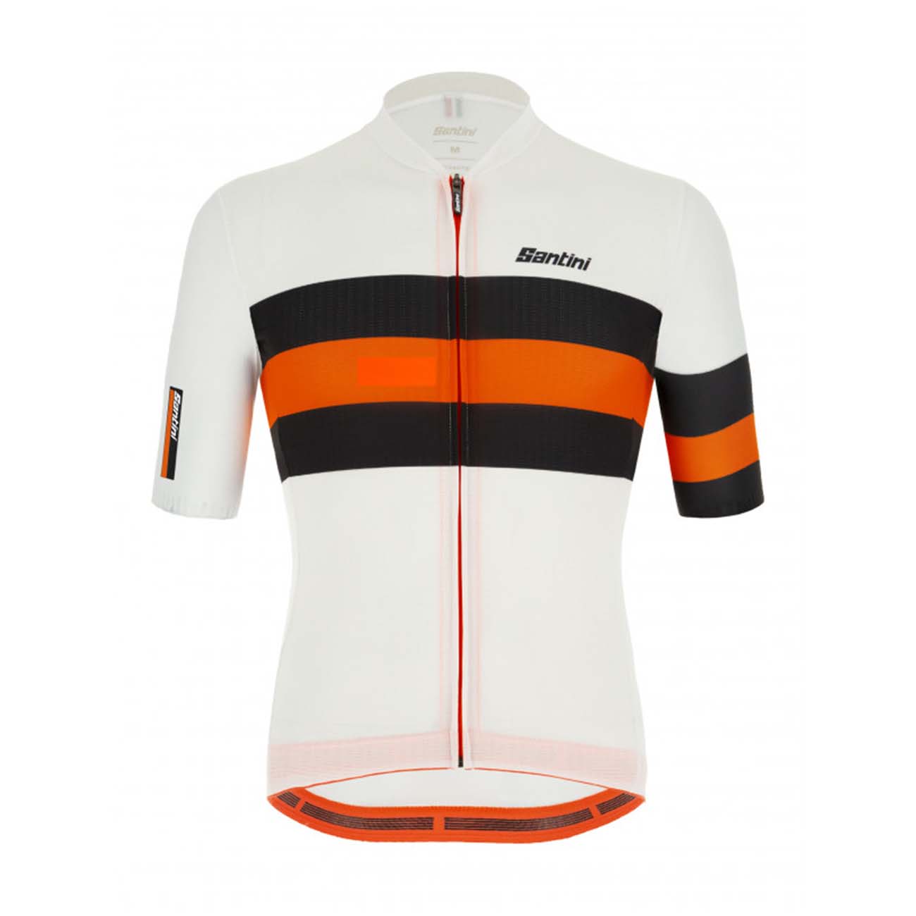 
                SANTINI Cyklistický dres s krátkým rukávem - SLEEK BENGAL - oranžová/černá/bílá
            