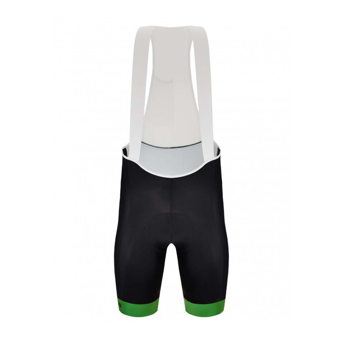 
                SANTINI Cyklistické kalhoty krátké s laclem - TOUR DE FRANCE 2022 - černá/zelená XL
            