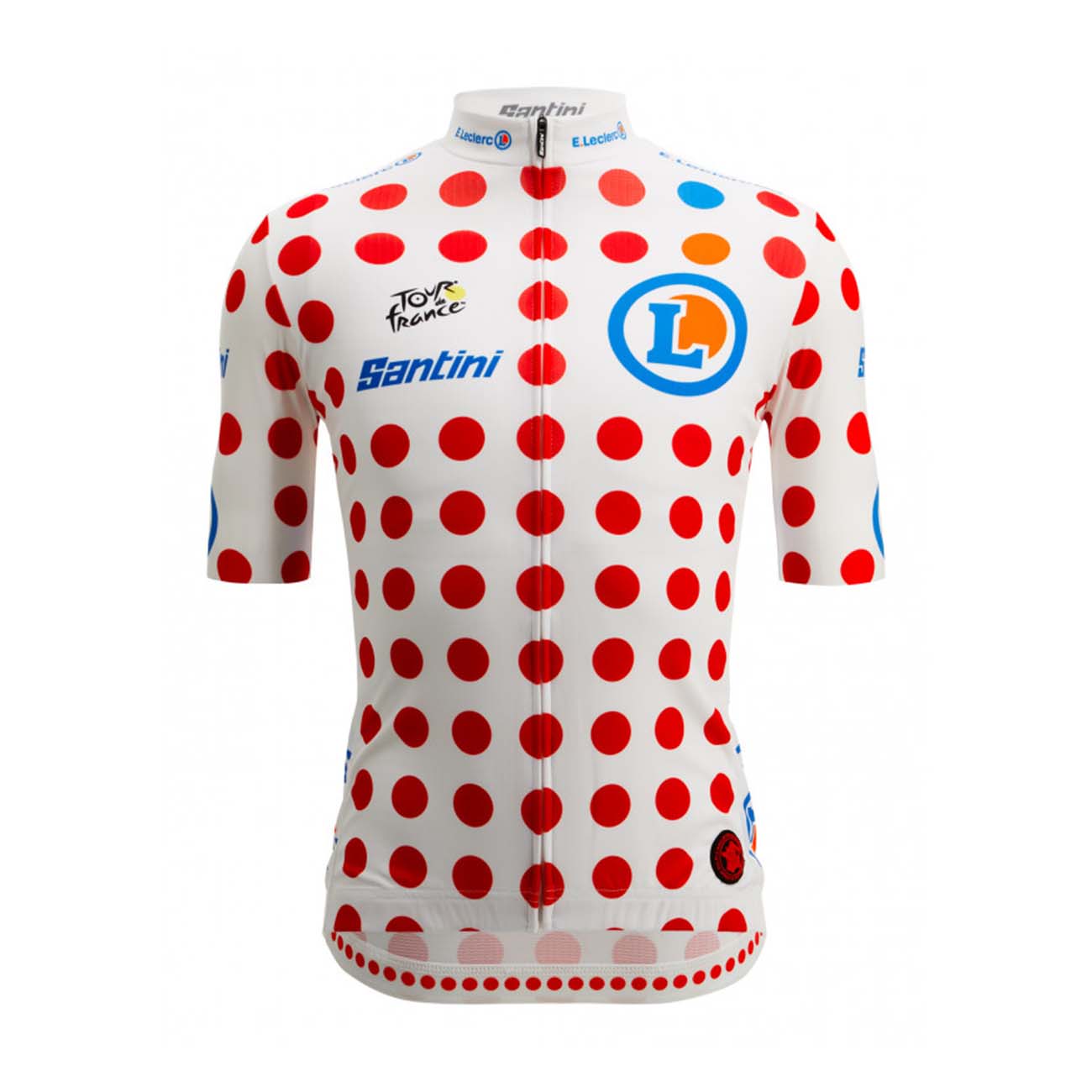 SANTINI Cyklistický dres s krátkým rukávem - TOUR DE FRANCE 2023 - červená/bílá 2XL
