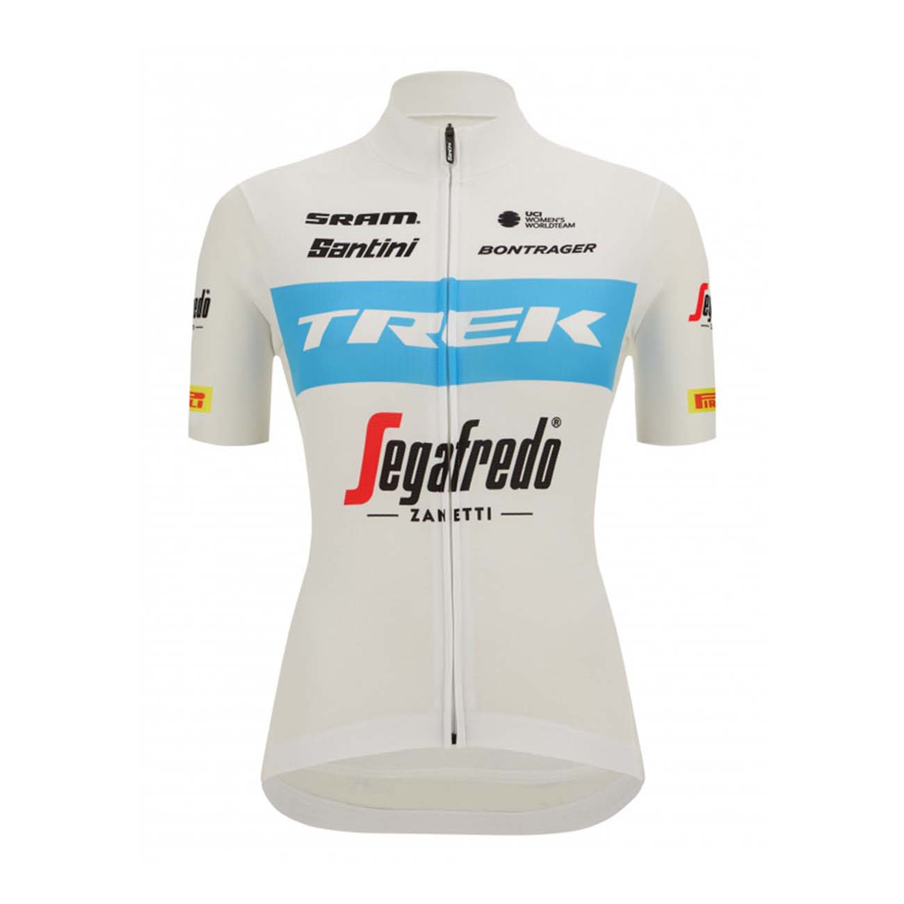 
                SANTINI Cyklistický dres s krátkým rukávem - TREK SEGAFREDO 2022 LADY FAN LINE - modrá/bílá
            