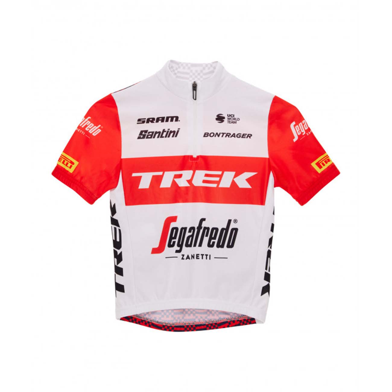 
                SANTINI Cyklistický dres s krátkým rukávem - TREK 2023 KIDS - bílá/červená 11Y
            
