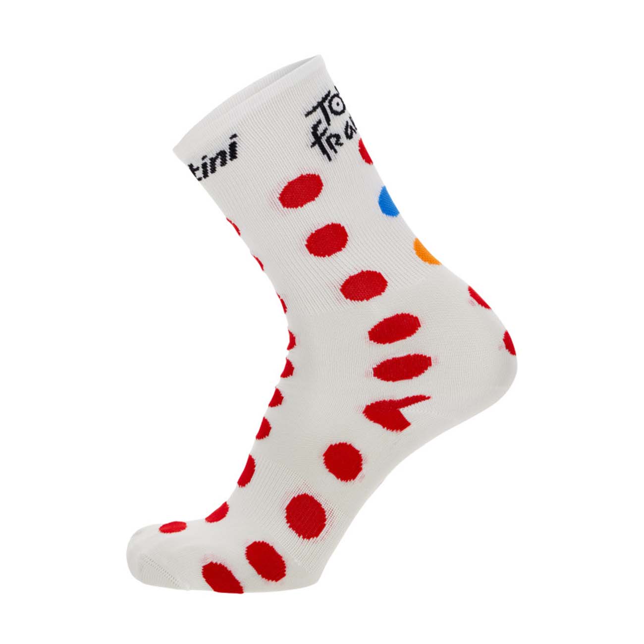 
                SANTINI Cyklistické ponožky klasické - TOUR DE FRANCE 2023 - bílá/červená XS
            