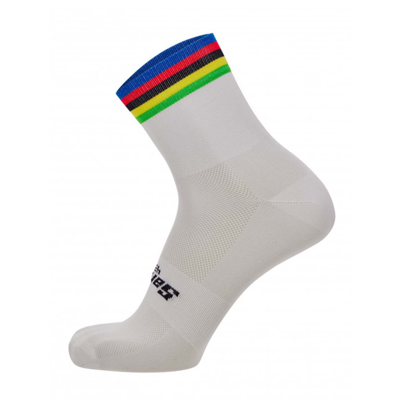 
                SANTINI Cyklistické ponožky klasické - UCI RAINBOW - bílá/duhová XL
            