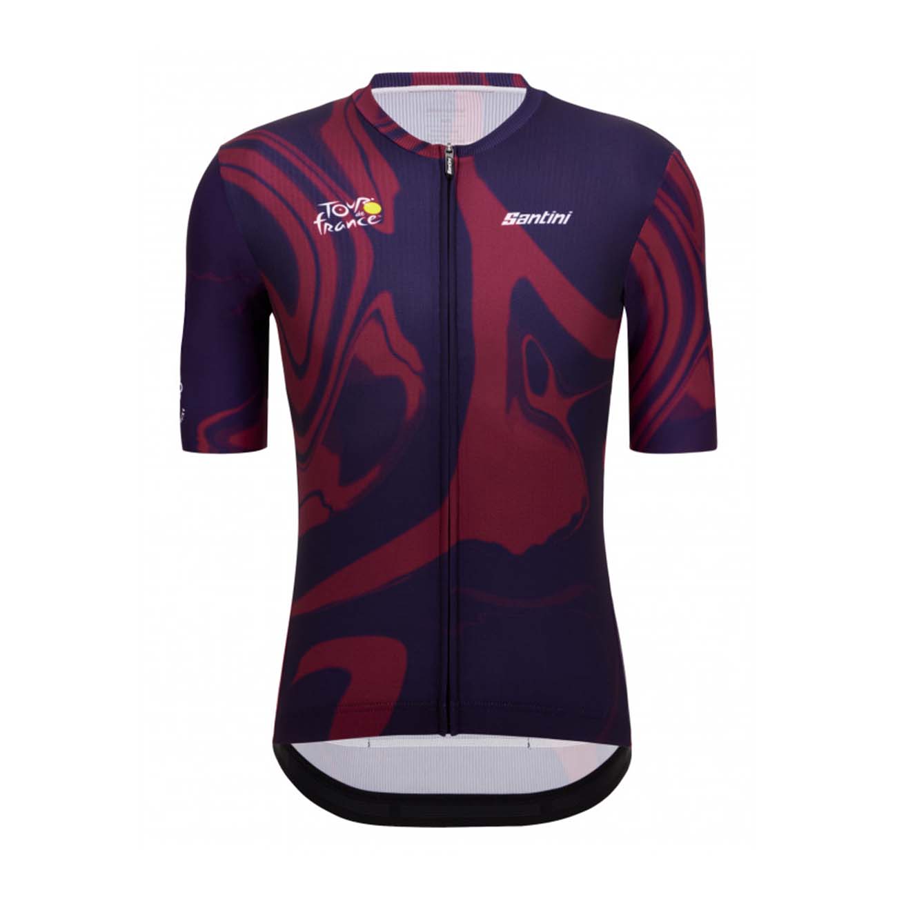 SANTINI Cyklistický dres s krátkým rukávem - TOUR DE FRANCE 2023 - modrá/bordó 2XL