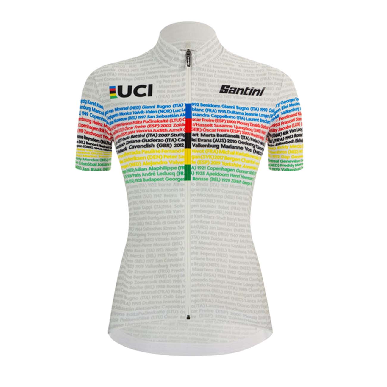 
                SANTINI Cyklistický dres s krátkým rukávem - UCI WORLD 100 LADY - bílá/duhová
            