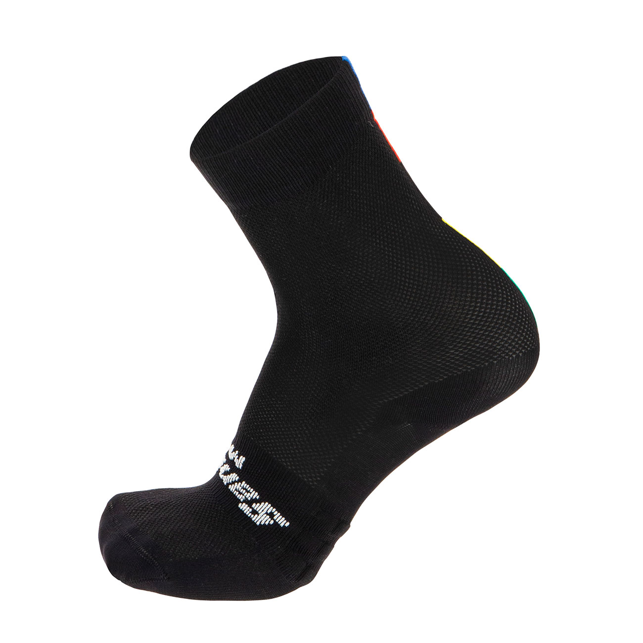
                SANTINI Cyklistické ponožky klasické - UCI RAINBOW - černá
            