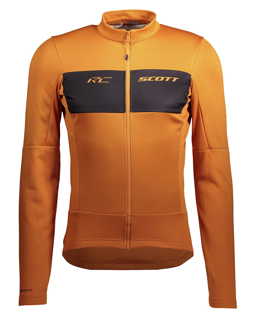 
                SCOTT Cyklistická zateplená bunda - RC WARM HYBRID WB - černá/oranžová
            