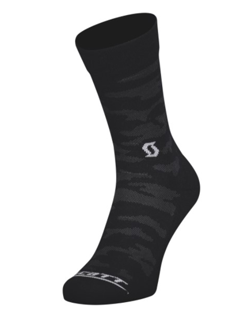 
                SCOTT Cyklistické ponožky klasické - AS TRAIL CAMO CREW  - černá
            