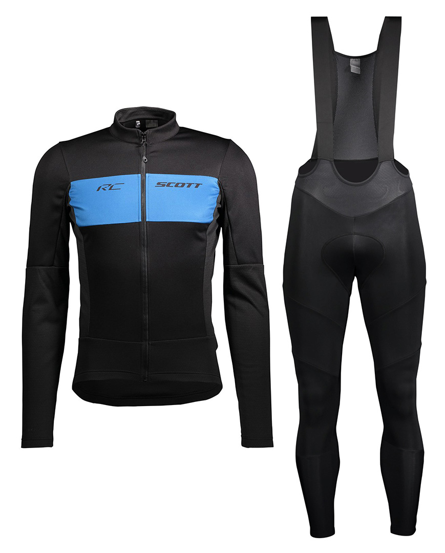Levně SCOTT Cyklistická zimní bunda a kalhoty - RC WARM HYBRID WB - modrá/černá