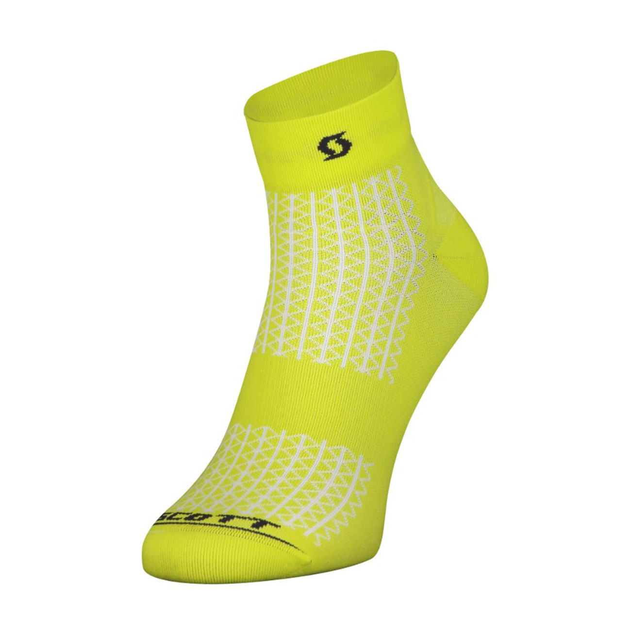 SCOTT Cyklistické ponožky kotníkové - PERFORMANCE QUARTER - žlutá/černá 45-47