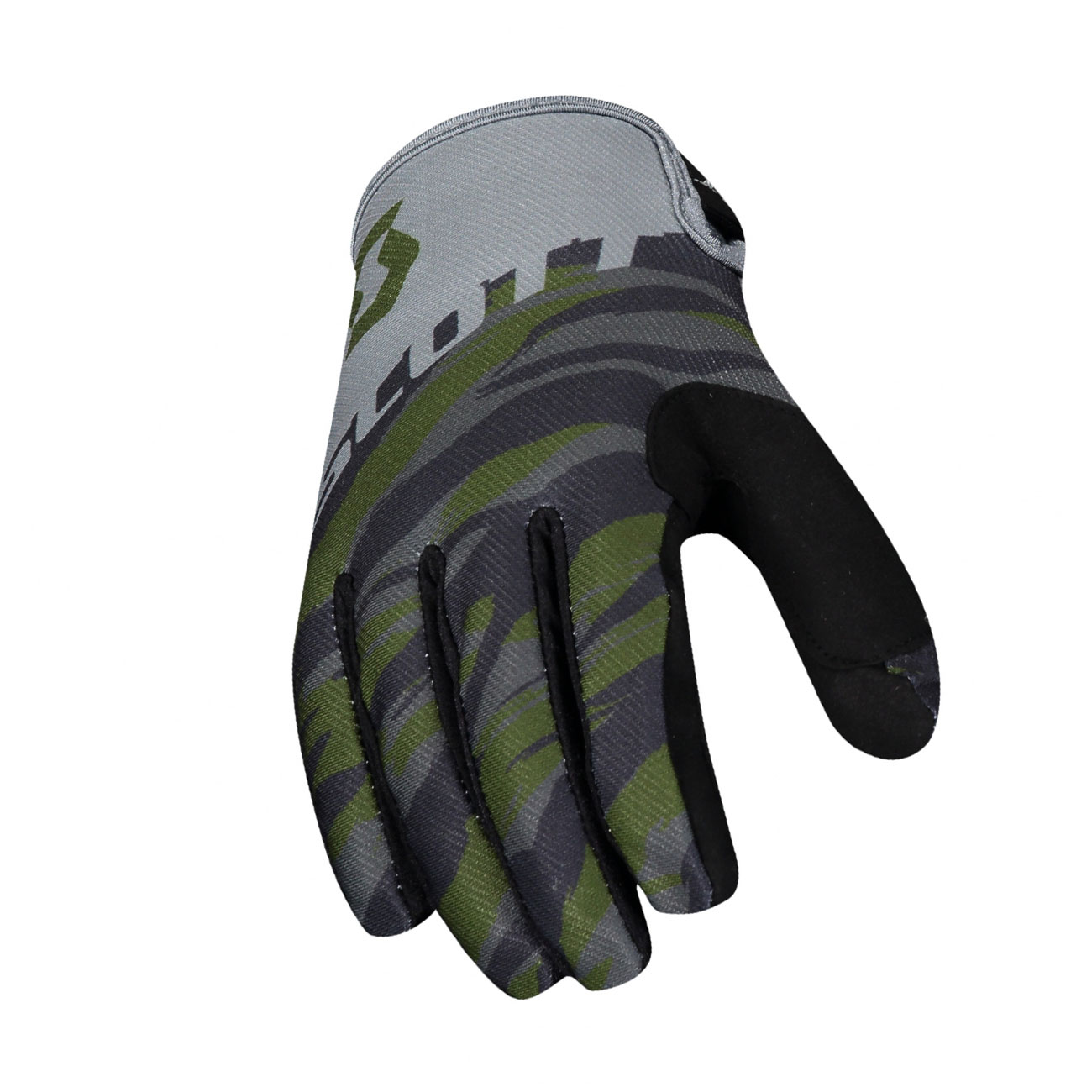 
                SCOTT Cyklistické rukavice dlouhoprsté - 350 DIRT - šedá/zelená
            