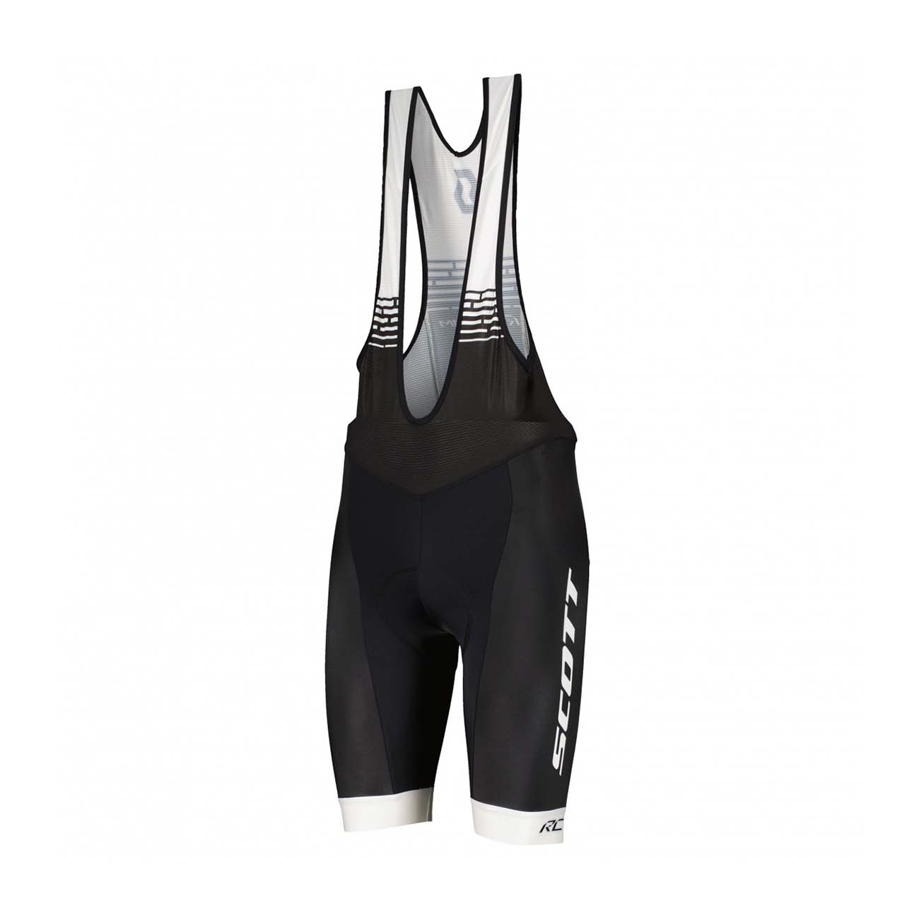 
                SCOTT Cyklistické kalhoty krátké s laclem - RC TEAM ++ 2022 - bílá/černá
            