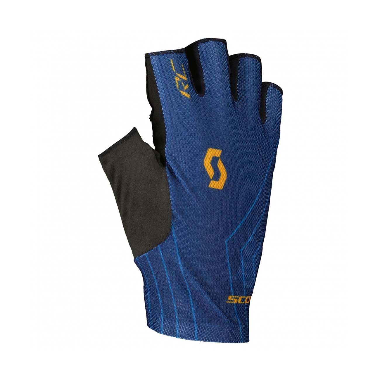 SCOTT Cyklistické rukavice krátkoprsté - RC TEAM LF 2022 - modrá/oranžová S