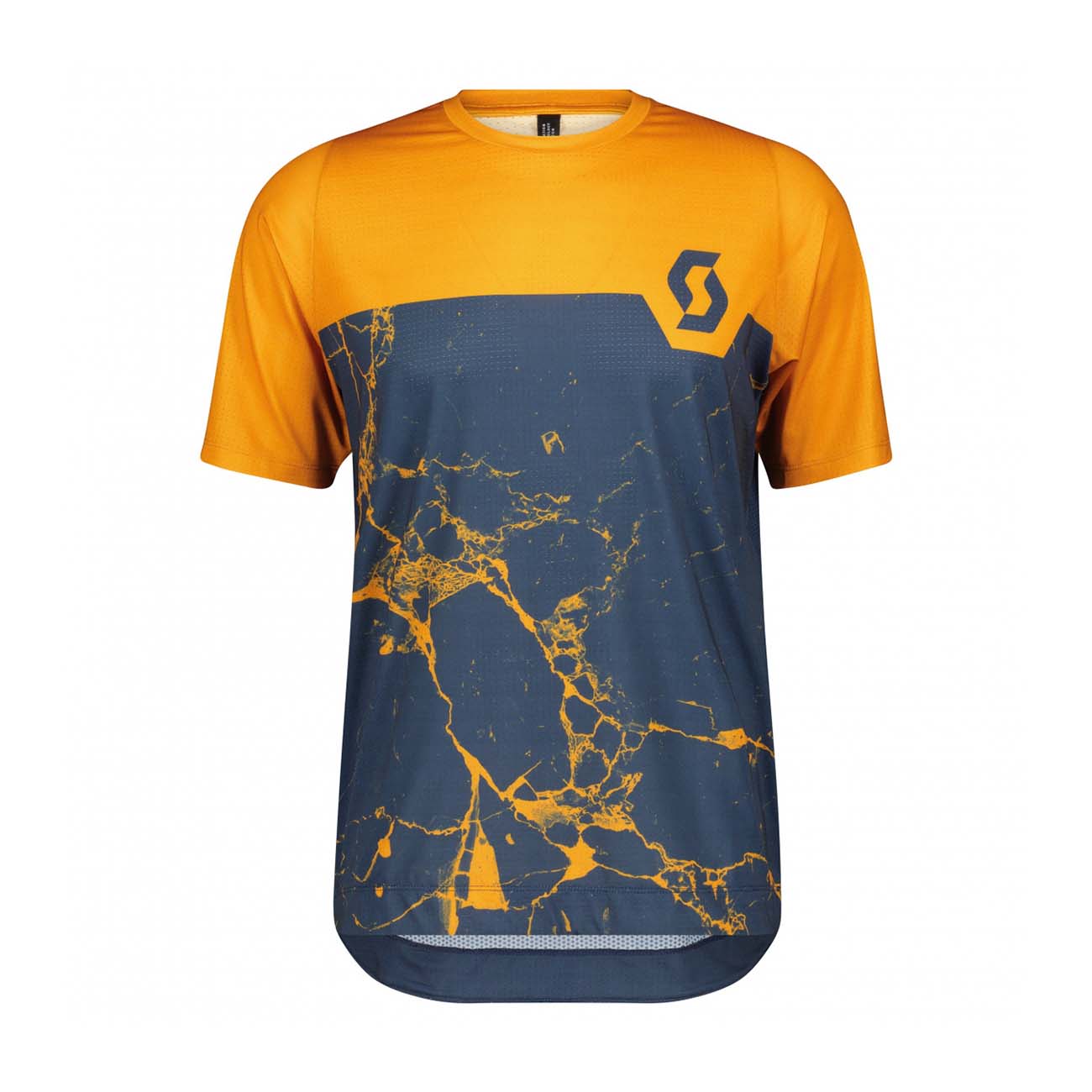 SCOTT Cyklistický dres s krátkým rukávem - TRAIL VERTIC PRO SS - modrá/oranžová