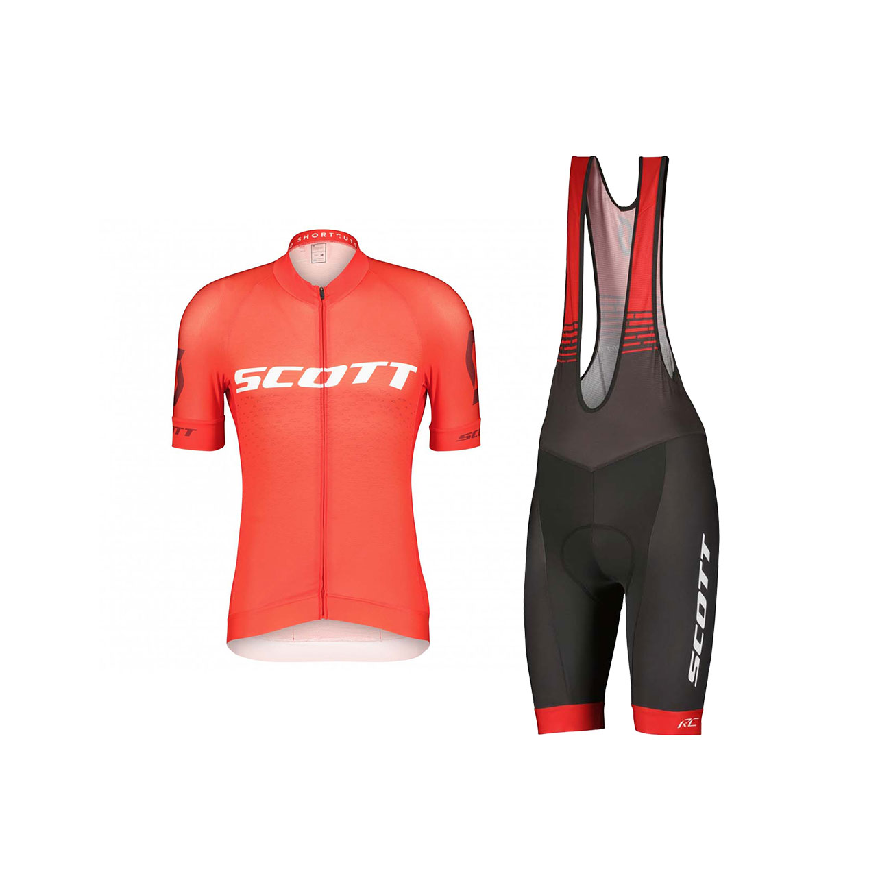 
                SCOTT Cyklistický krátký dres a krátké kalhoty - RC PRO SS - šedá/bílá/červená
            