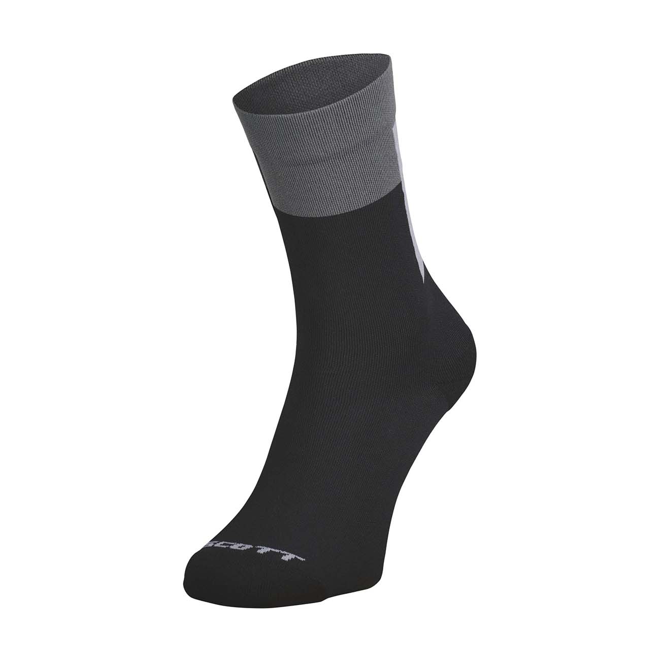 
                SCOTT Cyklistické ponožky klasické - BLOCK STRIPE CREW - černá/šedá
            