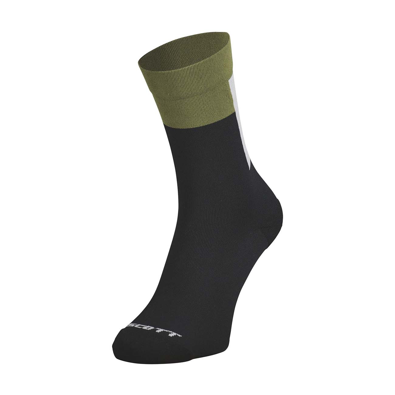 
                SCOTT Cyklistické ponožky klasické - BLOCK STRIPE CREW - černá/zelená
            