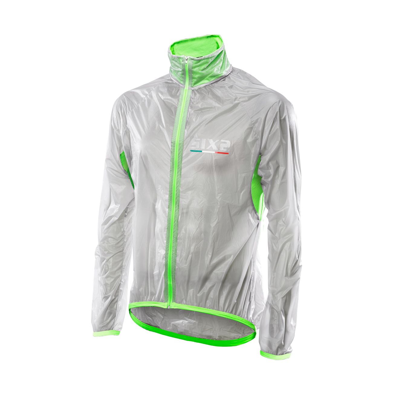 
                SIX2 Cyklistická větruodolná bunda - GHOST - zelená/žlutá/transparentní S
            