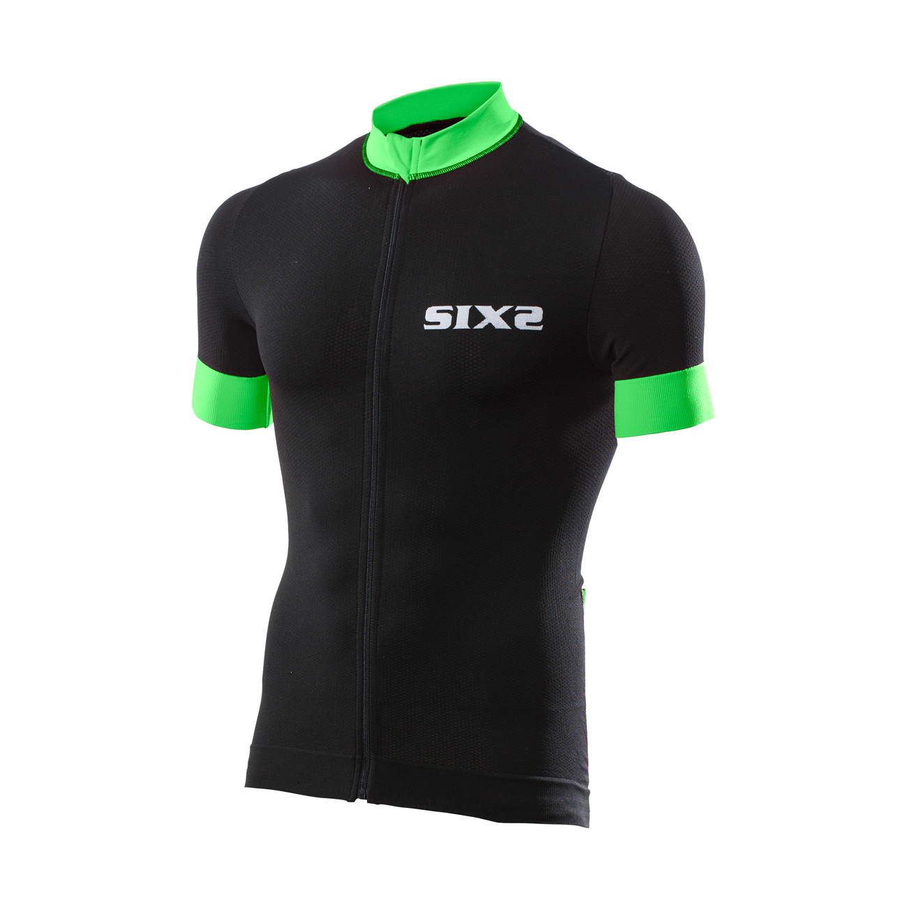 
                SIX2 Cyklistický dres s krátkým rukávem - BIKE3 STRIPES - černá/zelená S
            